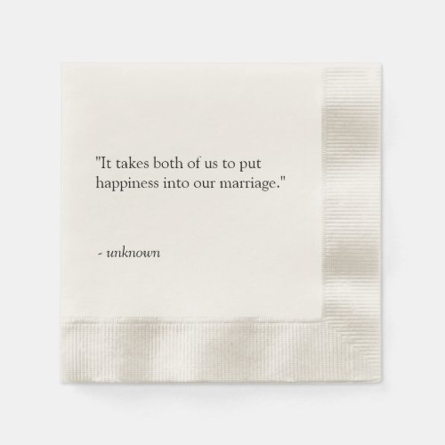 Personalized Quote or Song Lyric Wedding Napkins