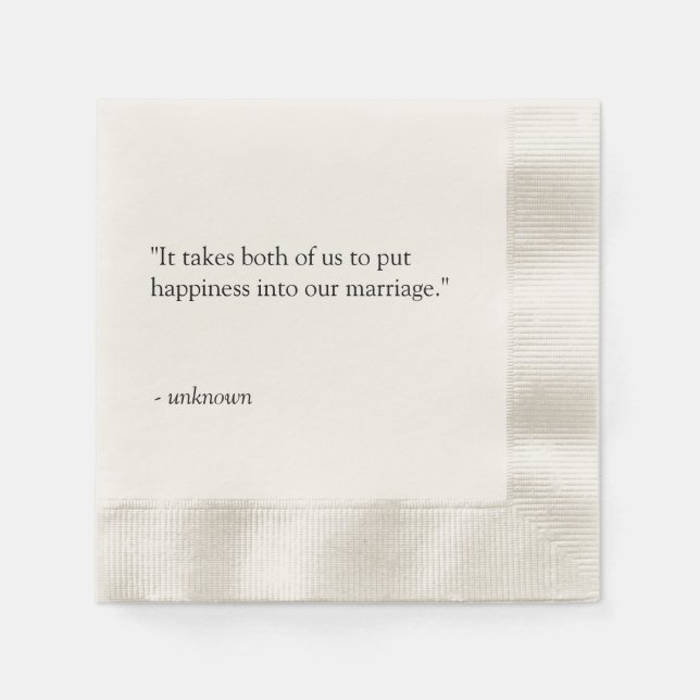 Personalized Quote or Song Lyric Wedding Napkins (Front)