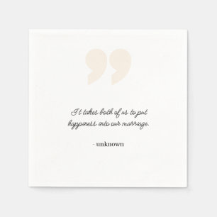 Personalized Quote or Song Lyrics Wedding Napkins