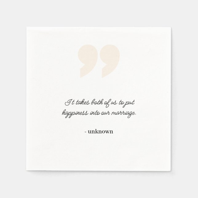 Personalized Quote or Song Lyrics Wedding Napkins (Front)