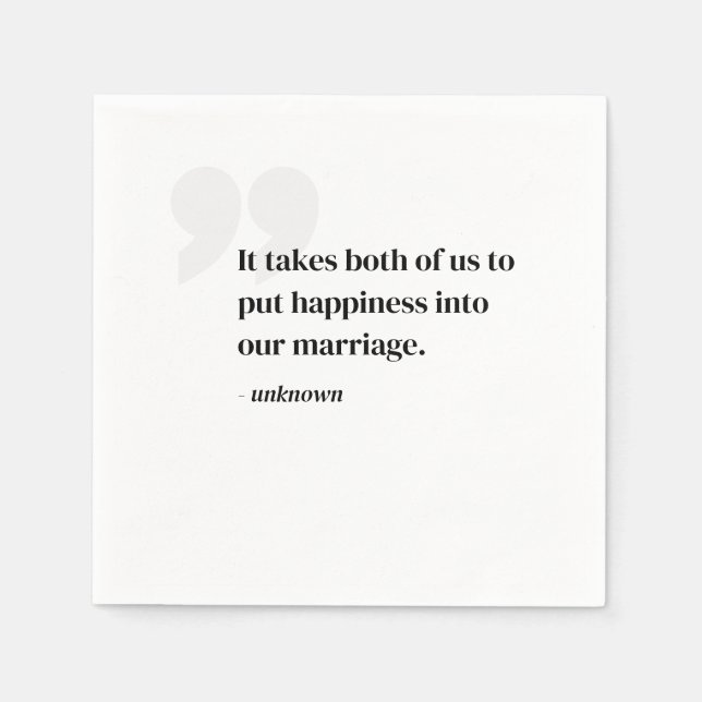 Personalized Quote or Song Lyrics Wedding Napkins (Front)