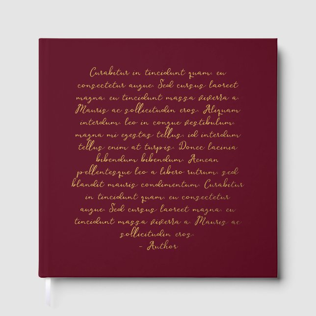 Personalized quote poem wedding vows foil guest book  (Front)