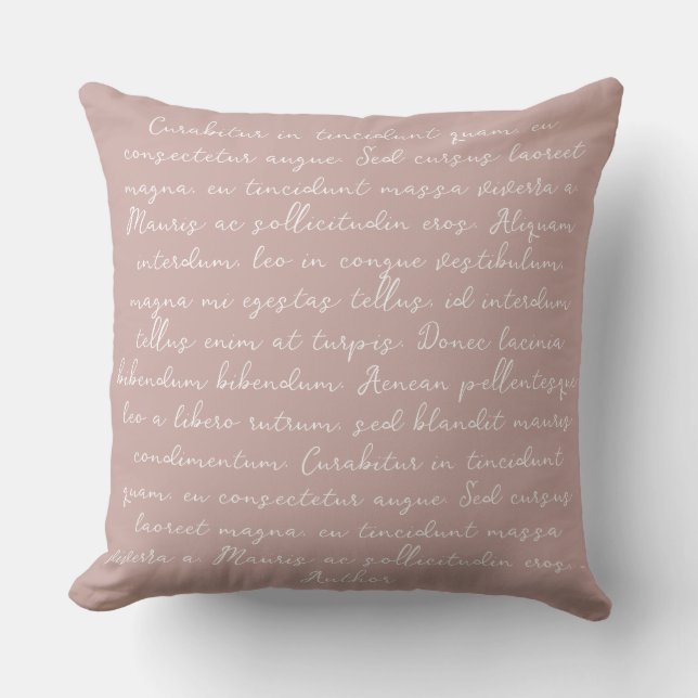 Personalized quote poem wedding vows throw pillow (Front)