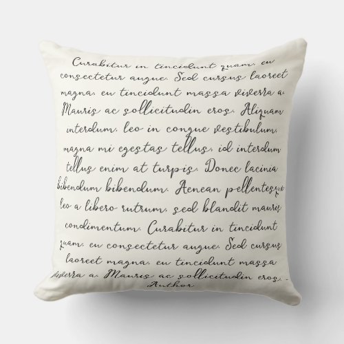 Personalized quote poem wedding vows throw pillow