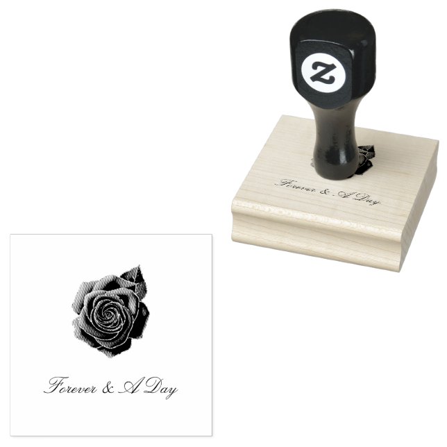 Personalized Quote Rose Wedding  Rubber Stamp (Stamped)