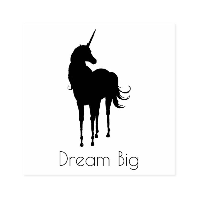 Personalized Quote Unicorn Rubber Stamp (Imprint)