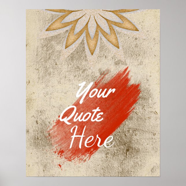 Personalized Quote Vintage Lotus Flower Custom Poster (Front)