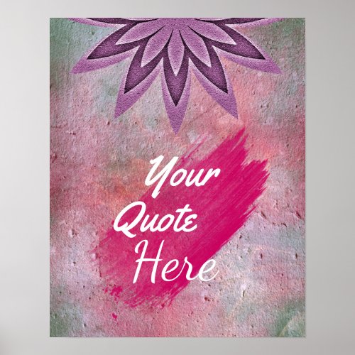 Personalized Quote Vintage Lotus Flower Custom Poster