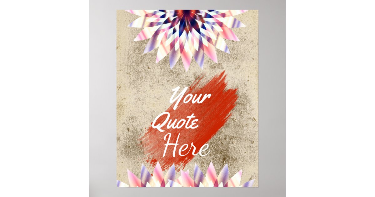 Personalized Quote Vintage Lotus Flower Custom Poster | Zazzle