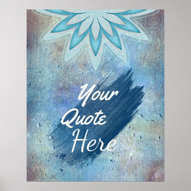 Personalized Quote Vintage Lotus Flower Custom Poster (Front)