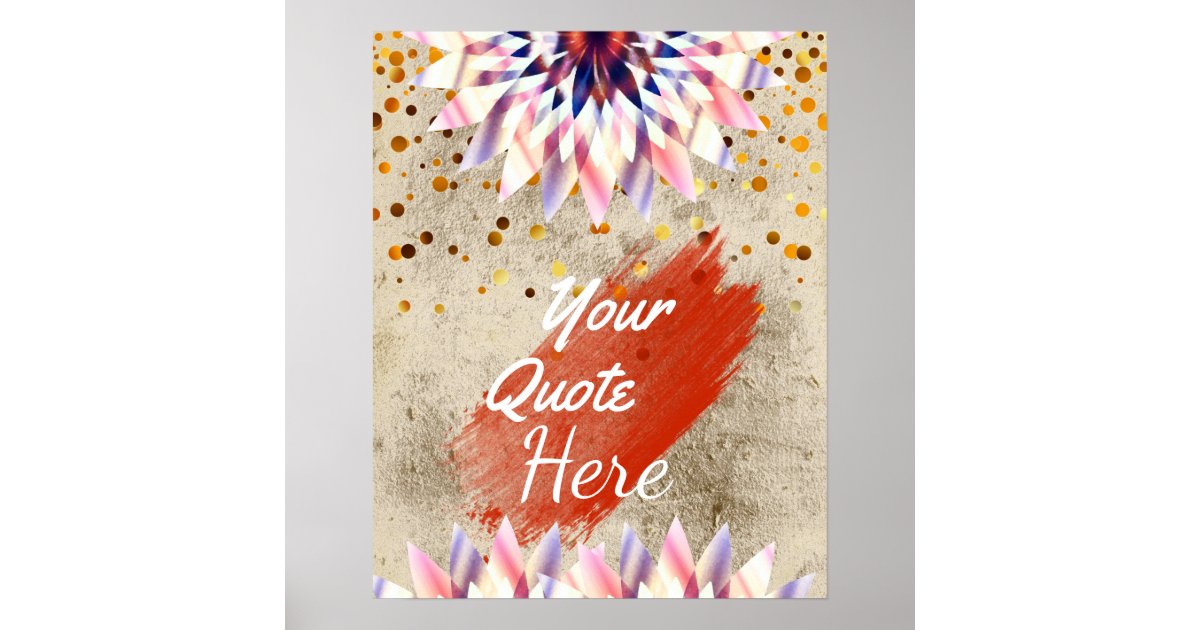 Personalized Quote Vintage Lotus Flower Custom Poster | Zazzle