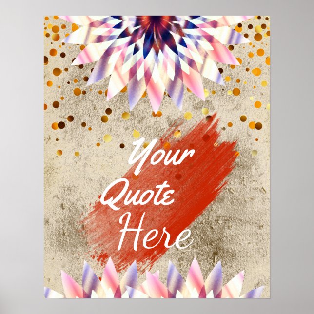 Personalized Quote Vintage Lotus Flower Custom Poster (Front)