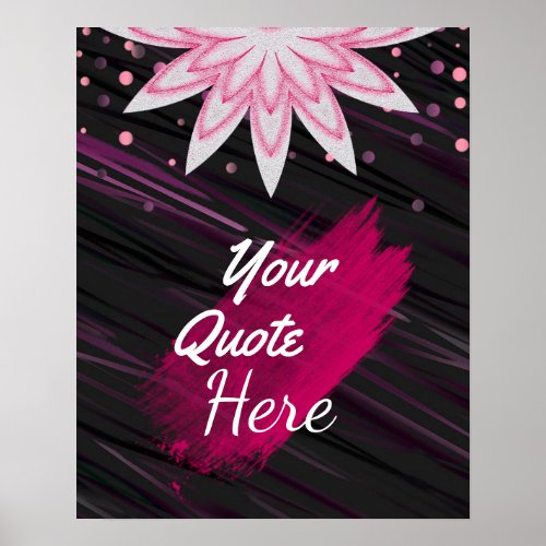 Personalized Quote Vintage Lotus Flower Custom Poster