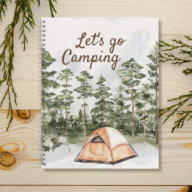 Personalized Quote Watercolor Camping in Nature  Notebook (In situ)