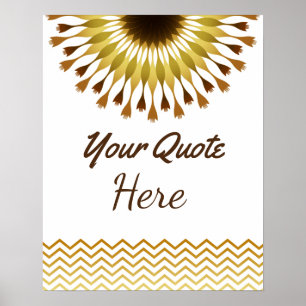 Personalized Quote Wedding Gold Lotus Flower Poster