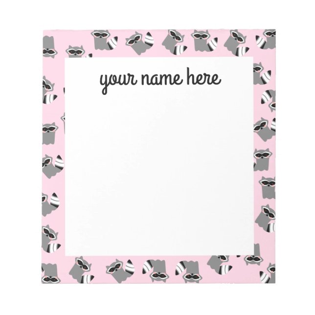 Personalized Raccoon Notepad (Front)