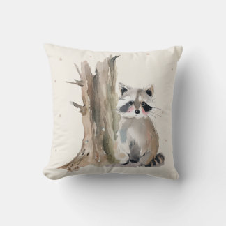 Personalized Raccoon Throw Pillow