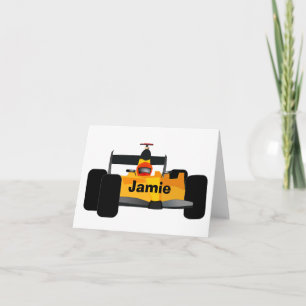 Personalized Race Car Birthday Party Gifts Card