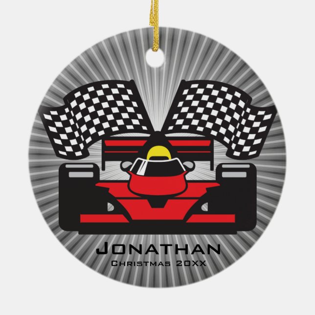 Personalized Race Car Ornament (Back)