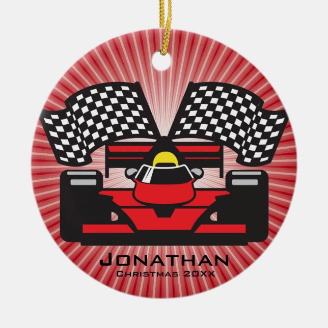 Personalized Race Car Ornament (Front)