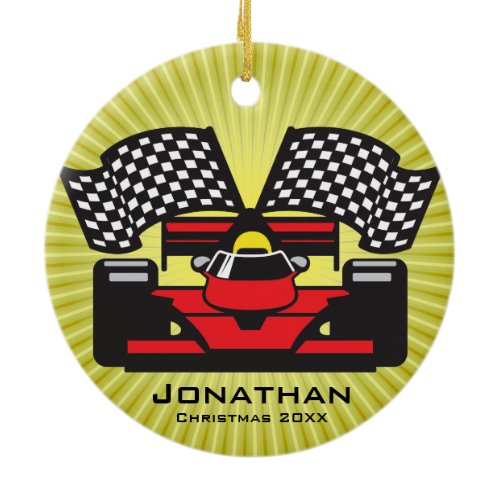 Personalized Race Car Ornament