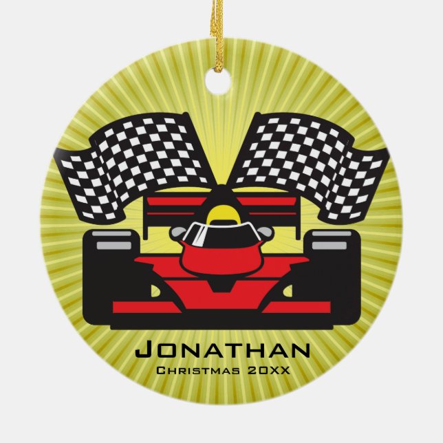 Personalized Race Car Ornament (Back)
