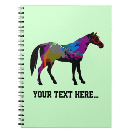 Personalized Race Horse Design On Mint Green Notebook