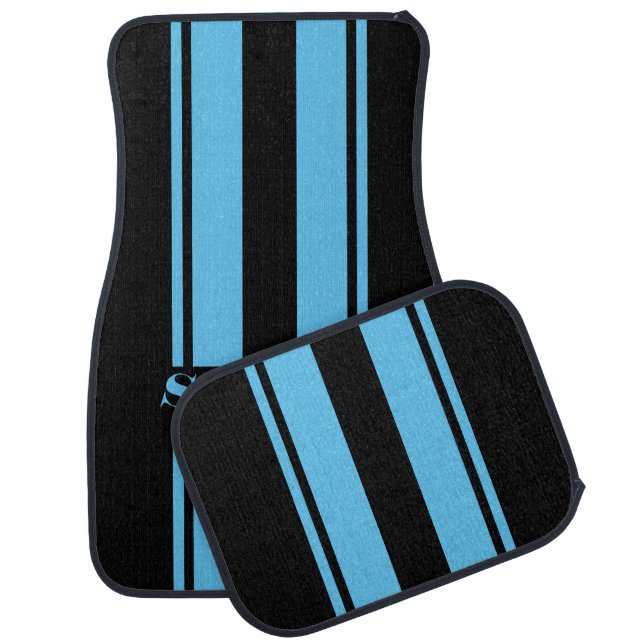 personalized race stripe car floor mat (Set)