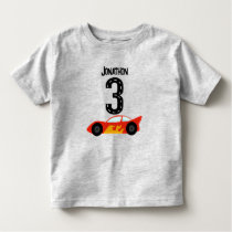 Personalized Racecar 3rd Birthday Party Toddler T-shirt