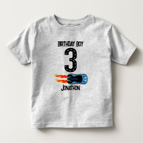 Personalized Racecar 3rd Birthday Party Toddler T_shirt