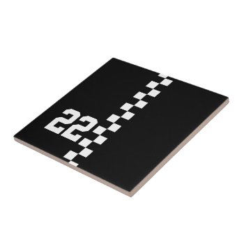 Personalized Racing Flag Black And White Tile by Ricaso_Designs at Zazzle