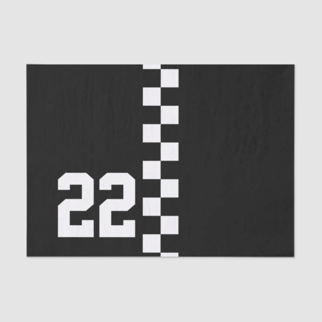 Personalized Racing Flag Black And White Tissue Paper (Front)