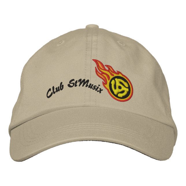 Personalized Racing Flames 45 Spacer Bullet Badge Embroidered Baseball Hat (Front)