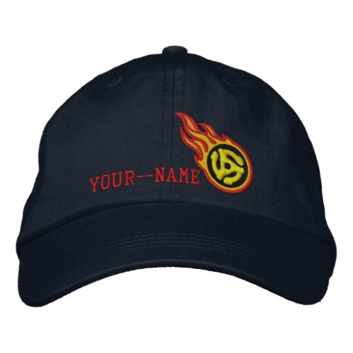 Personalized Racing Flames 45 Spacer Bullet Badge Embroidered Baseball Hat