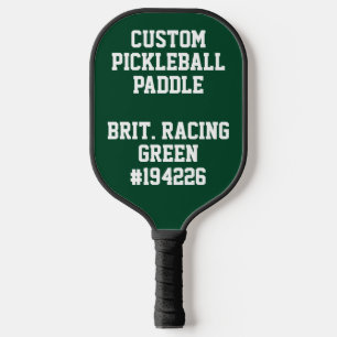 Personalized RACING GREEN custom pickleball paddle