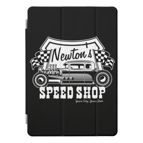 Personalized Racing Hot Rod Speed Shop Garage    iPad Pro Cover