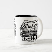 Personalized Racing Hot Rod Speed Shop Garage   Two-Tone Coffee Mug (Front Right)