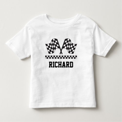 Personalized Racing Rally Flags Gift Toddler T_shirt