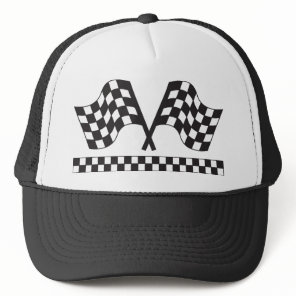 Personalized Racing Rally Flags Gift Trucker Hat