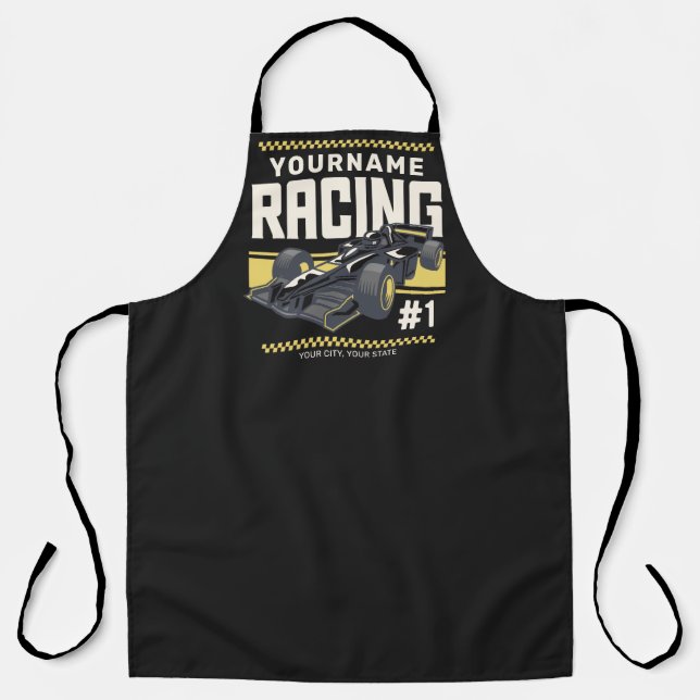 Personalized Racing Team Fast Race Car Driver Apron (Front)