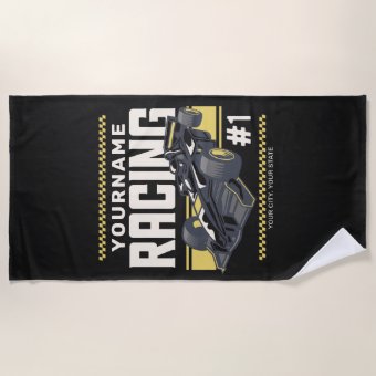 Drag Racing Beach Towel RBN main image 0
