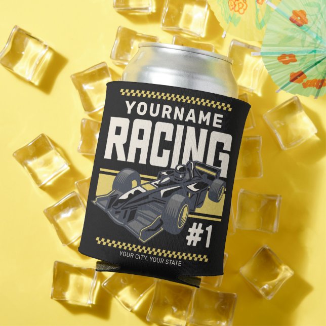 Personalized Racing Team Fast Race Car Driver  Can Cooler (In Situ Summer)