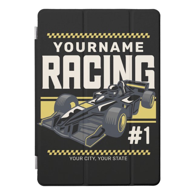 Personalized Racing Team Fast Race Car Driver  iPad Pro Cover (Front)