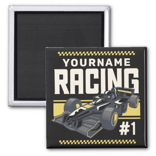 Personalized Racing Team Fast Race Car Driver  Magnet