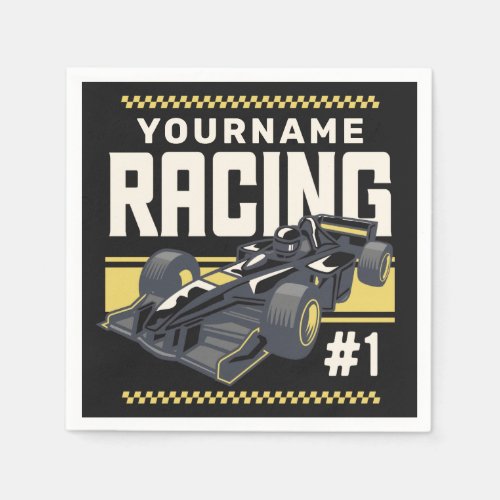 Personalized Racing Team Fast Race Car Driver  Napkins