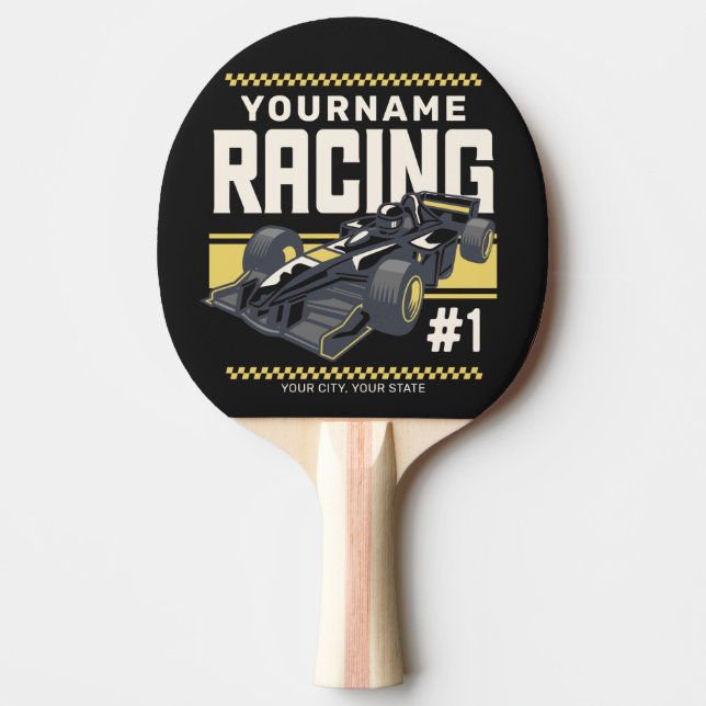 Personalized Racing Team Fast Race Car Driver  Ping Pong Paddle (Front)