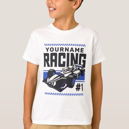 Personalized Racing Team Fast Race Car Driver T_Shirt