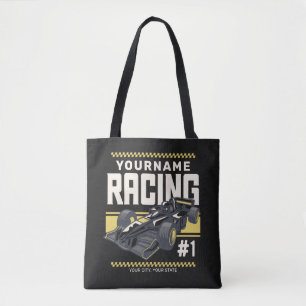 Personalized Racing Team Fast Race Car Driver Tote Bag