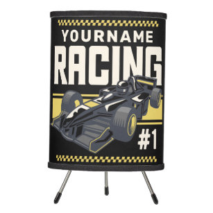 Personalized Racing Team Fast Race Car Driver  Tripod Lamp