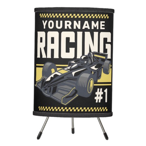 Personalized Racing Team Fast Race Car Driver  Tripod Lamp